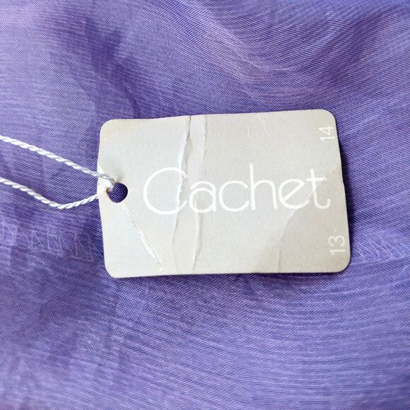 VTG 80s Cachet by Bari Protas Chiffon & Satin Bridesmaid / Prom Dress, Sz. 6/8 - Picture 9 of 13